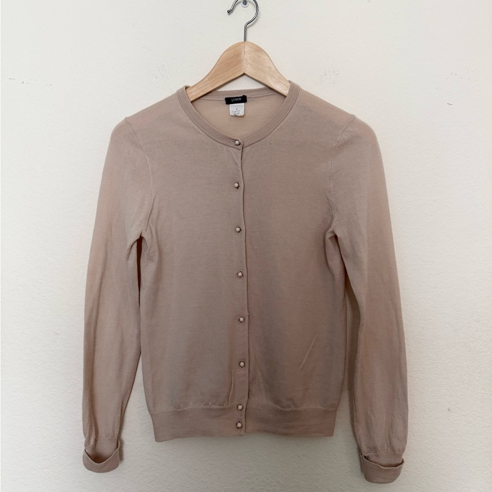 🧋j crew 100% wool tan cardigan